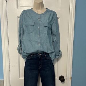 NWT Soft Joie Womens Shirt Top Chambray Top - SZ M